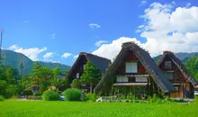Shirakawago Unesco Weltkulturerbe Dorf in den japanischen Alpen