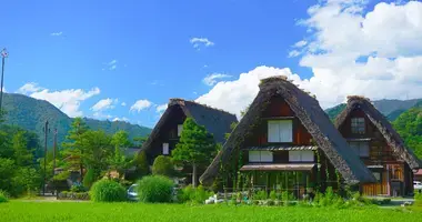 Shirakawago Unesco Weltkulturerbe Dorf in den japanischen Alpen