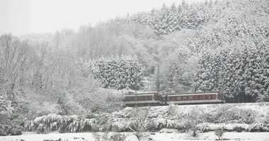 Train image under snow by John Doe