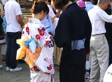 Santuario Tenmangu durante el Tenjin Matsuri.