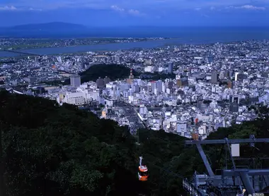 Vue sur Tokushima depuis le sommet du Mont Bizan.