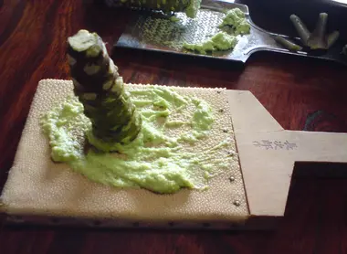 Para crear una pasta el wasabi se raya en una piel de tiburón que debe ser cambiada todos los años. 