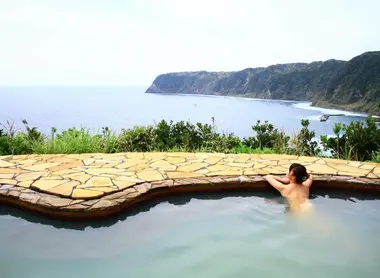 Enjoy the sea view from the Urami ga taki onsen in Hachijo-jima