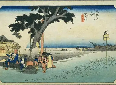 Fukuroi sur le Tokaido, gravures d'ukiyo-e d'Hiroshige