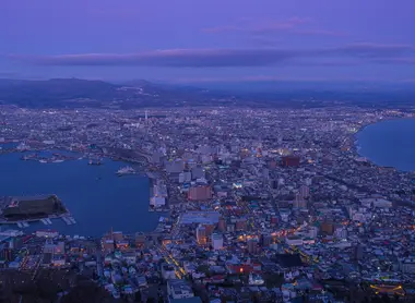 Vue de Hakodate la nuit