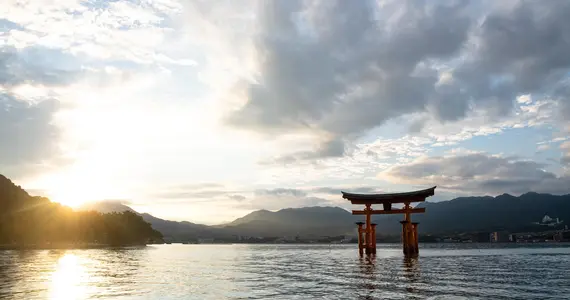 The torii of Itsukushima shrine on Miyajima island