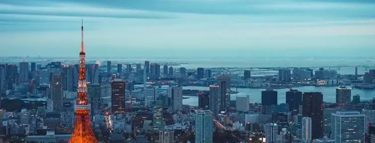 Tokyo skyline in the evening. 