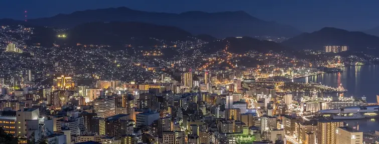 The lights of Nagasaki at night